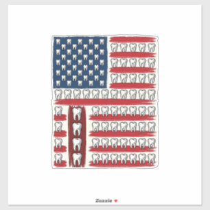 Patriotischer Zahnarzt Zahn Flagge Aufkleber
