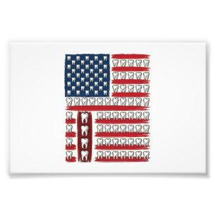 Patriotischer Zahnarzt Zahn Flagge Fotodruck