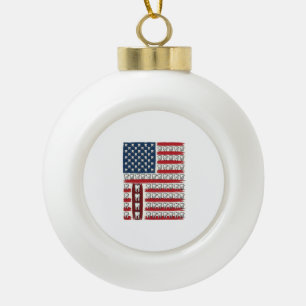 Patriotischer Zahnarzt Zahn Flagge Keramik Kugel-Ornament