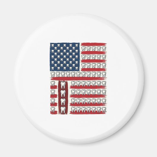 Patriotischer Zahnarzt Zahn Flagge Magnet (Vorne)
