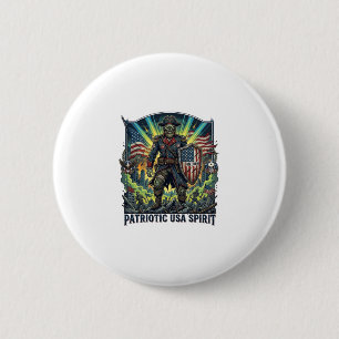 Patriotischer Zombie Patriot General Zombie Apokal Button