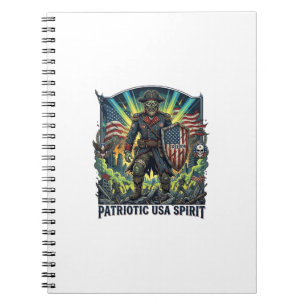 Patriotischer Zombie Patriot General Zombie Apokal Notizblock