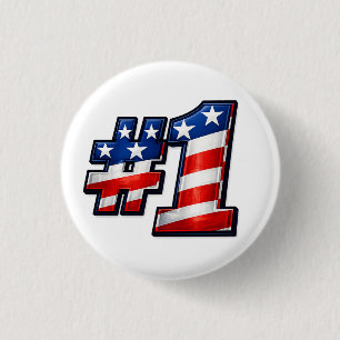 Patriotisches #1-Flaggen-Design Button