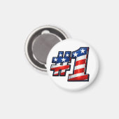 Patriotisches #1-Flaggen-Design Magnet (Vorderseite/Rückseite)