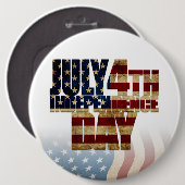 Patriotisches 4. Juli-Flaggen-Design Button (Vorne & Hinten)