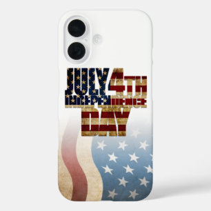 Patriotisches 4. Juli-Flaggen-Design iPhone 16 Hülle