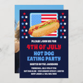 Patriotisches 4. Juli Hot Dog Party Einladung (Vorne/Hinten)