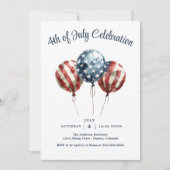 Patriotisches 4. Juli Party Einladung (Vorderseite)