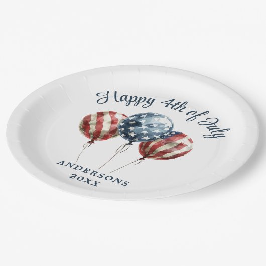 Patriotisches 4. Juli Party Pappteller (Schrägansicht)