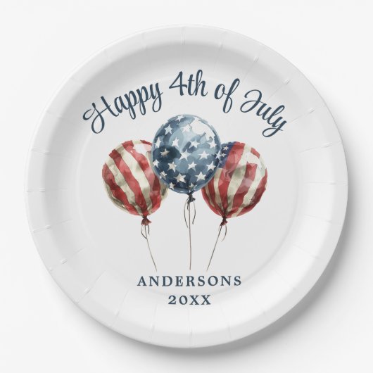 Patriotisches 4. Juli Party Pappteller (Vorderseite)
