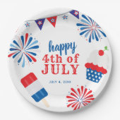 Patriotisches 4. Juli Party Pappteller (Vorderseite)