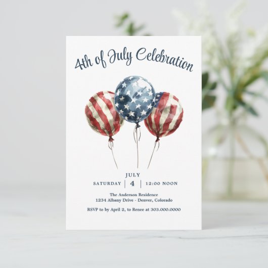 Patriotisches 4. Juli Party Save The Date (Stehend Vorderseite)