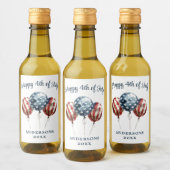 Patriotisches 4. Juli Party Weinetikett (Flaschen)