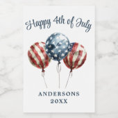 Patriotisches 4. Juli Party Weinetikett (Einzelnes Label)