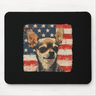 Patriotisches 4. Juli-Shirt Chihuahua-Hund Männer Mousepad