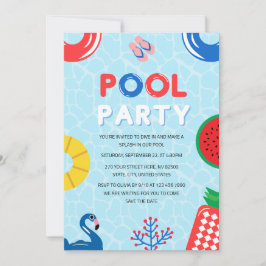 Patriotisches 4. Juli Summer Pool Party Einladung