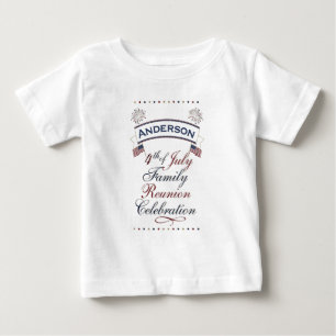 Patriotisches 4. Juli-Wiedersehensdesign Baby T-shirt