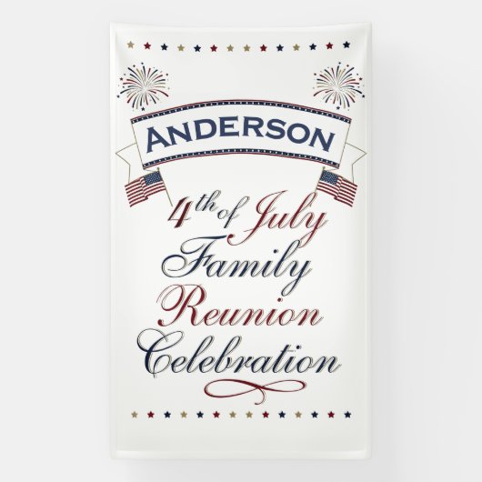 Patriotisches 4. Juli-Wiedersehensdesign Banner (Vertikal)