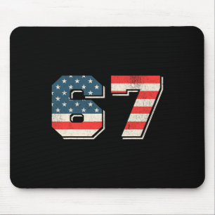 Patriotisches 6 7 Sechs Sieben Meme 67 Shirt Männe Mousepad