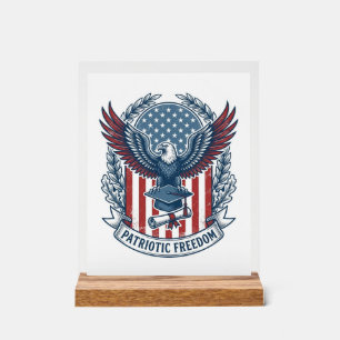 Patriotisches Abschluss-Vektorgrafik-T-Shirt Acrylschild