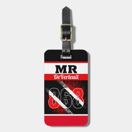 Patriotisches Abstraktes 868 Dot Pattern Trinbago  Gepäckanhänger (Vorderseite vertikal)