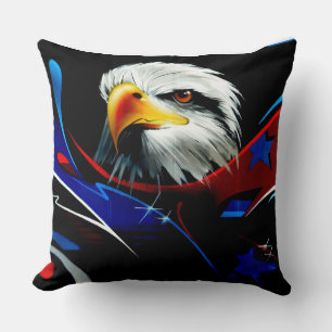 Patriotisches Adler-Graffiti-Wurfkissen Kissen