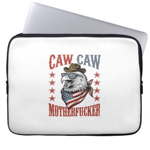 Patriotisches Adler-Krähen-Vintage-Fun-Shirt-Desig Laptopschutzhülle