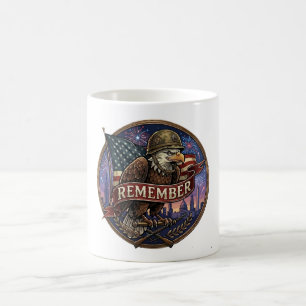 Patriotisches Adler-Militärgedenkemblem Kaffeetasse