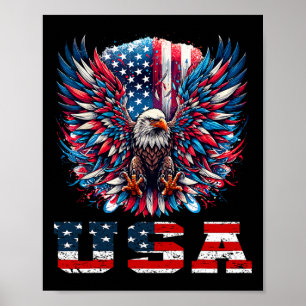 Patriotisches Adler-USA-Flagge-Design-Grafik  Poster