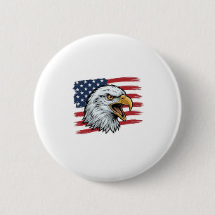 Patriotisches Adlerflagge Vintage-Vektordesign_1 Button