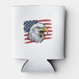 Patriotisches Adlerflagge Vintage-Vektordesign_1 Dosenkühler