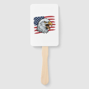 Patriotisches Adlerflagge Vintage-Vektordesign_1 Fächer