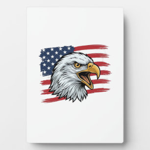 Patriotisches Adlerflagge Vintage-Vektordesign_1 Fotoplatte