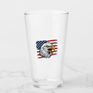 Patriotisches Adlerflagge Vintage-Vektordesign_1 Glas