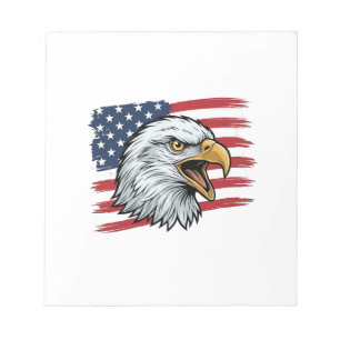 Patriotisches Adlerflagge Vintage-Vektordesign_1 Notizblock