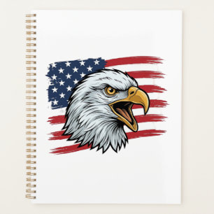 Patriotisches Adlerflagge Vintage-Vektordesign_1 Planer