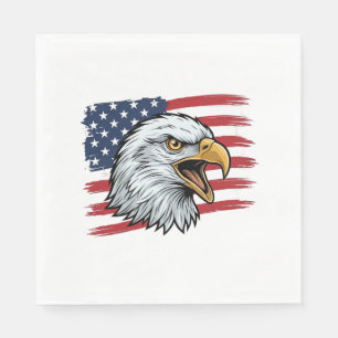 Patriotisches Adlerflagge Vintage-Vektordesign_1 Serviette