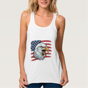 Patriotisches Adlerflagge Vintage-Vektordesign_1 Tank Top