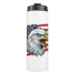 Patriotisches Adlerflagge Vintage-Vektordesign_1 Thermosbecher