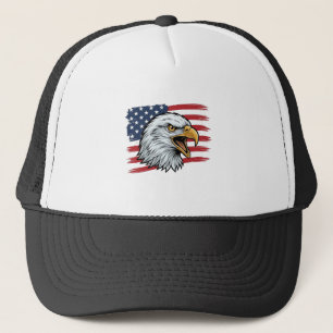 Patriotisches Adlerflagge Vintage-Vektordesign_1 Truckerkappe