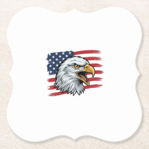 Patriotisches Adlerflagge Vintage-Vektordesign_1 Untersetzer