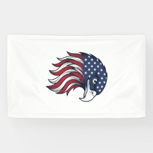 Patriotisches Adlerflaggen-Vektordesign für weißes Banner