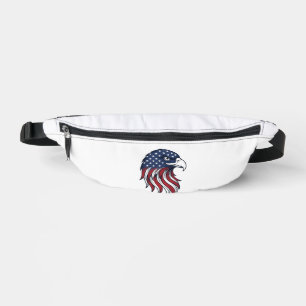 Patriotisches Adlerflaggen-Vektordesign für weißes Bauchtasche