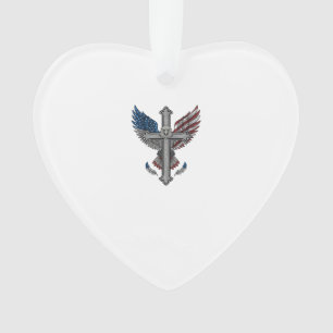 Patriotisches Adlerkreuz Vintage-Gravur-Vektor-Des Ornament