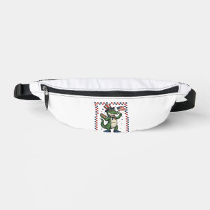 Patriotisches Alligator Hot Dog Flag Vintage-Shirt Bauchtasche