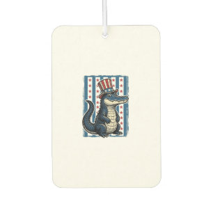 Patriotisches Alligator-Vintage-Stich-Shirt-Design Autolufterfrischer