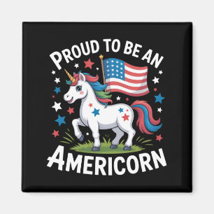 Patriotisches Americorn Einhorn 4. Juli Patriotisc Magnet