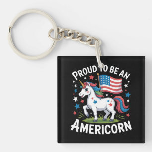Patriotisches Americorn Einhorn 4. Juli Patriotisc Schlüsselanhänger