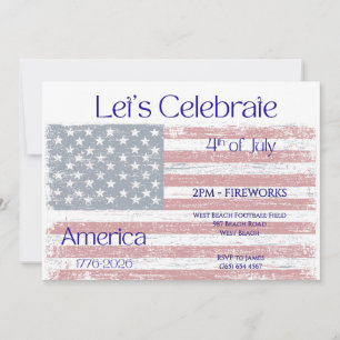 Patriotisches Amerika 1776 - 2026 Flaggenfeier Einladung