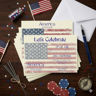 Patriotisches Amerika 1776 - 2026 Flaggenfeier Einladung